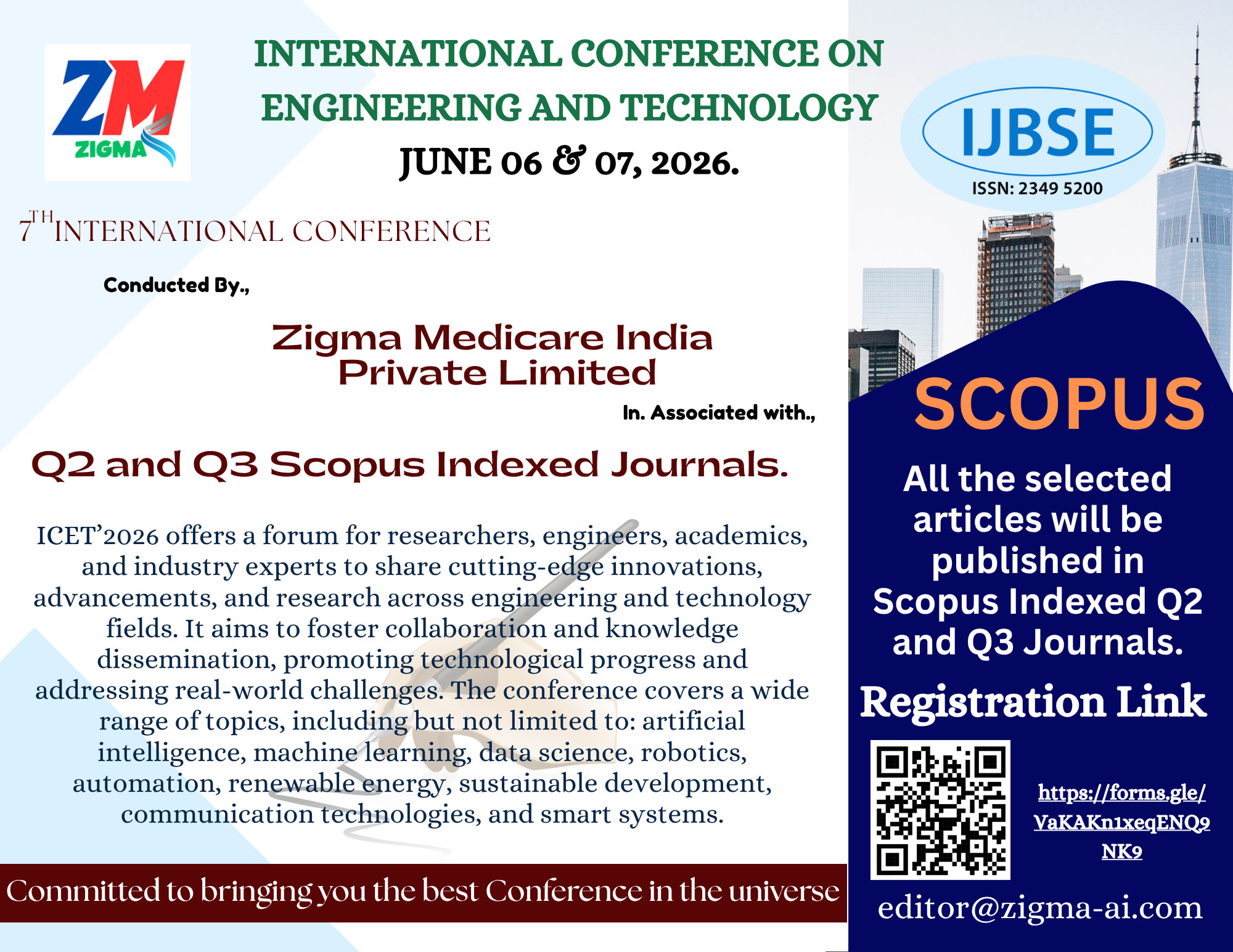 International Conference on Engineering and Technology ICET-2026 International Conference Poster 